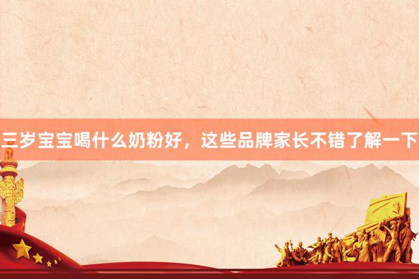三岁宝宝喝什么奶粉好，这些品牌家长不错了解一下